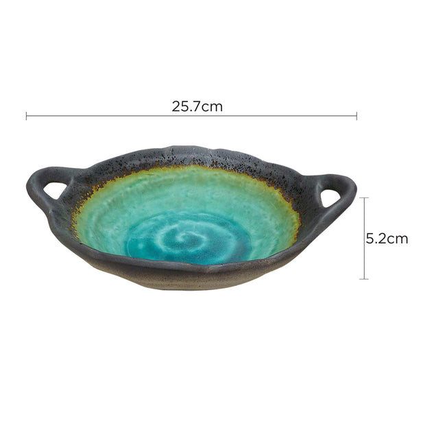 Tsuru Seasonal Japanese Tableware Collection Serving Dish With Handle, Sac302