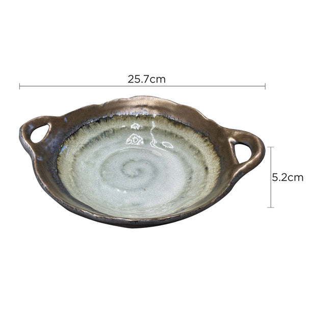 Tsuru Seasonal Japanese Tableware Collection Serving Dish With Handle, Sac300