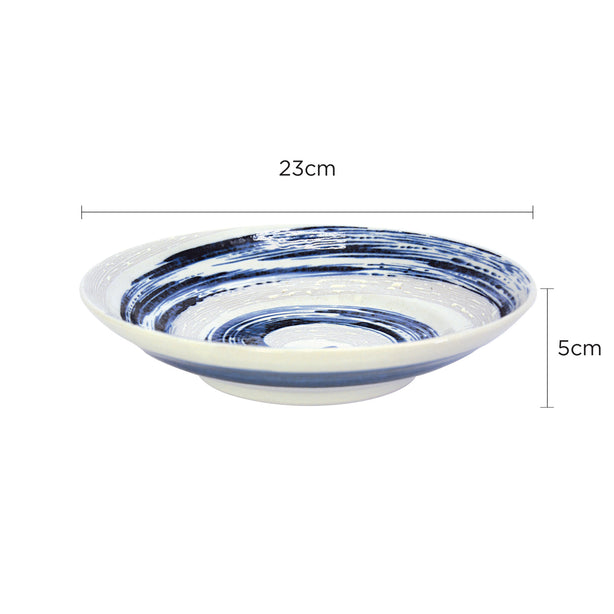 Tsuru Seasonal Japanese Tableware Collection 9.05 Inch Deep Plate, Sac105