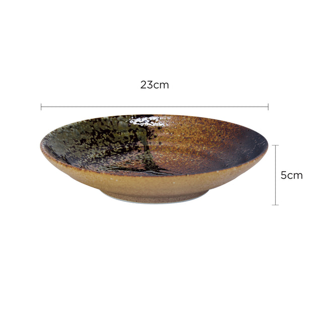 Tsuru Seasonal Japanese Tableware Collection 9.05 Inch Deep Plate, Sac103