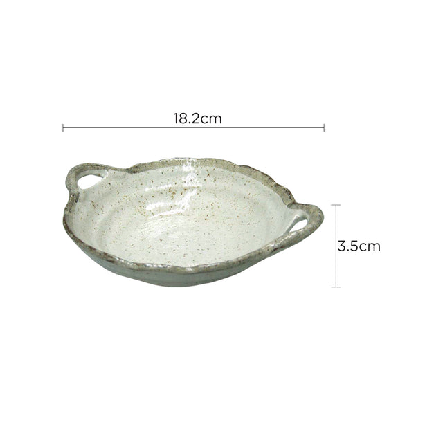 Tsuru Seasonal Japanese Tableware Collection Serving Dish With Handle, Sac307