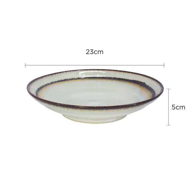 Tsuru Seasonal Japanese Tableware Collection 9.05 Inch Deep Plate, Sac152