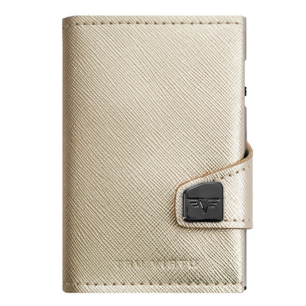 Tru Virtu Wallet Click & Slide Saffiano Whitegold