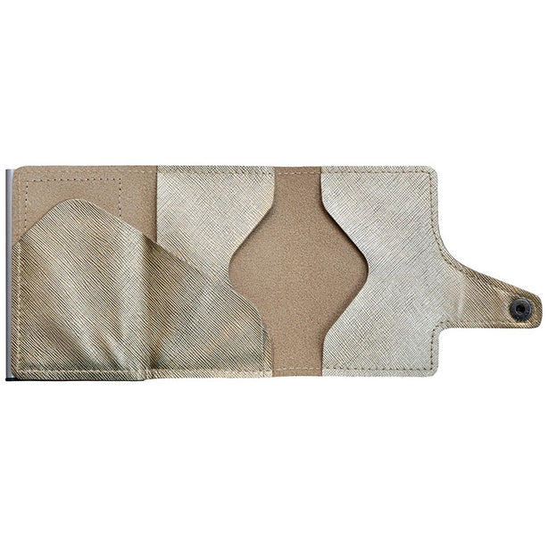 Tru Virtu Wallet Click & Slide Saffiano Whitegold