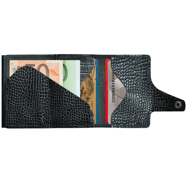 Tru Virtu Wallet Click & Slide Croco Black