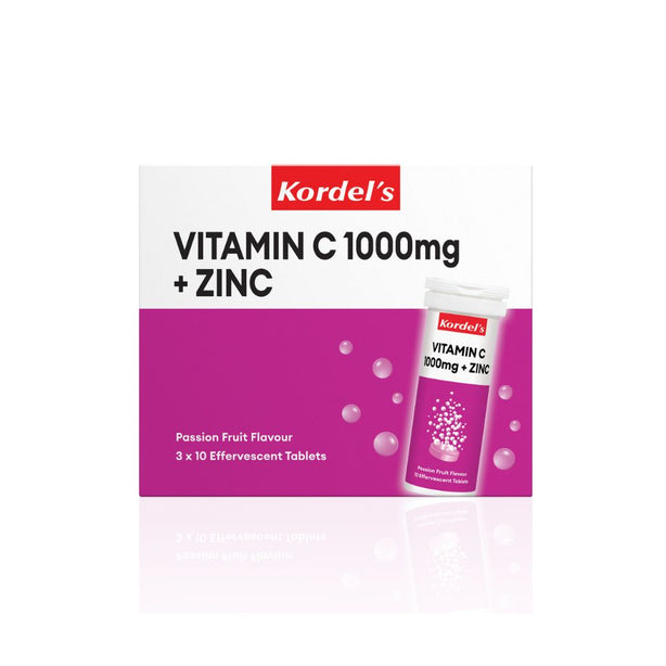 Kordel’s Effervescent Vitamin C 1000mg + Zinc (Passion ) 3xT10