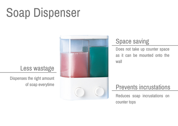 R2020.00 Rayen Soap Dispenser 2-Compartment
