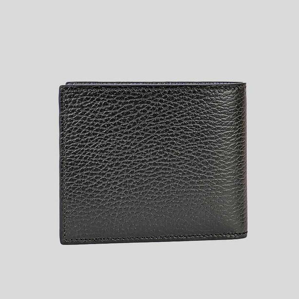 GUCCI Men's Leather Bifold Wallet With Interlock GG Logo Black RB-610464