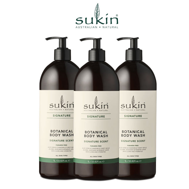 Sukin Signature Botanical Body Wash 1L (Bundle of 3)