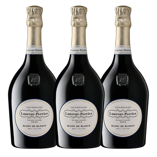 [BUNDLE OF 3] LAURENT PERRIER BLANC DE BLANCS BRUT NATURE NV 750ML
