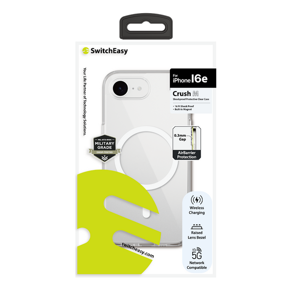 SwitchEasy Crush M Shockproof Protective Clear Case for iPhone 16E