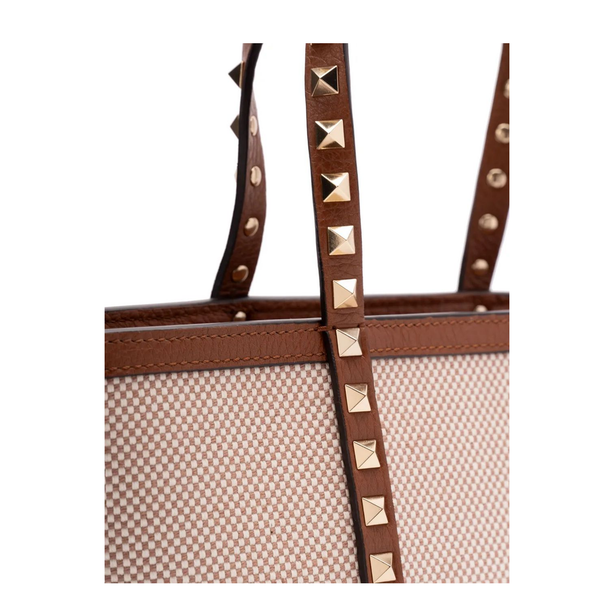 Rockstud Medium Canvas Handbag - Two Tone