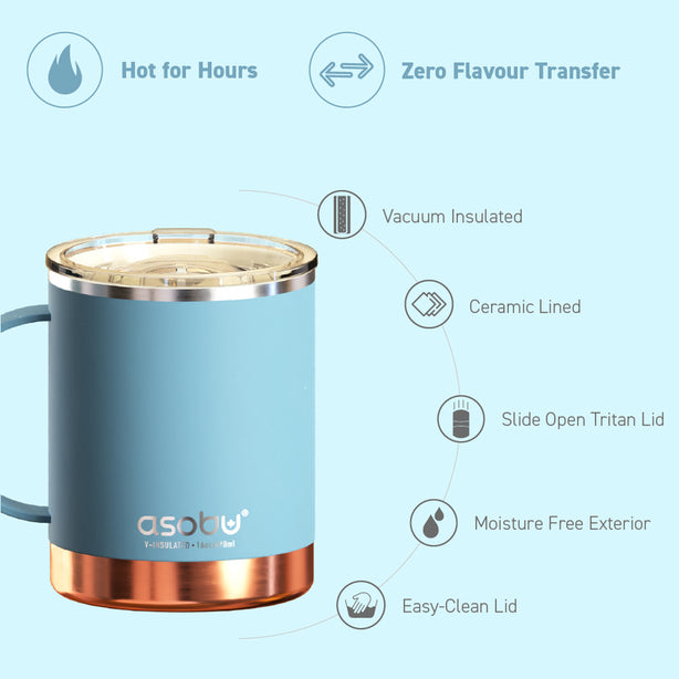 Asm30Bbl Asobu Puramic Ultimate Mug/Cup Baby Blue 360Ml