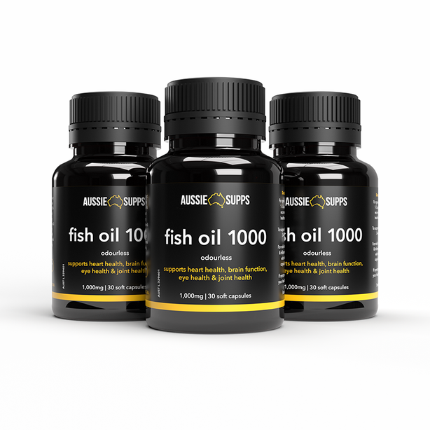 AussieSupps Fish Oil 1000 (30 Capsules) x 3