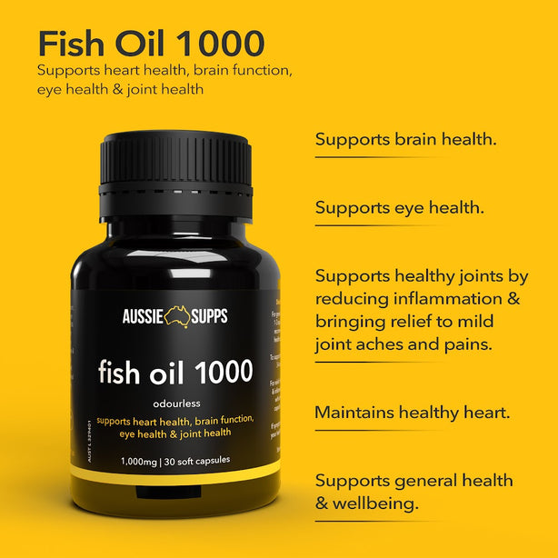 AussieSupps Fish Oil 1000 (30 Capsules) x 3