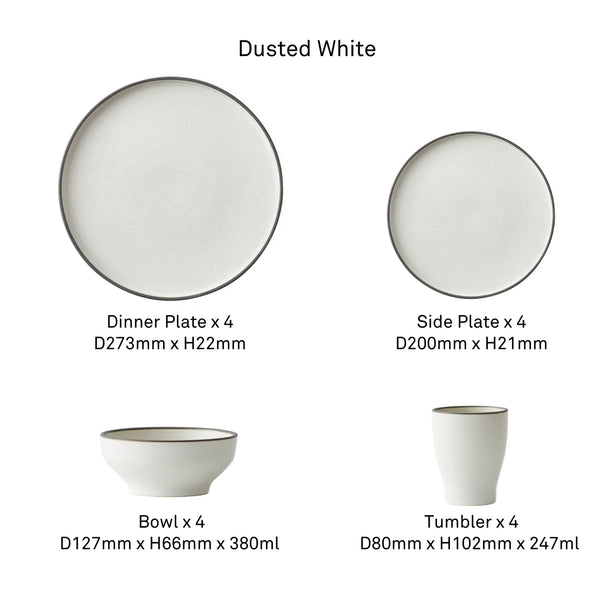 MOD 16pcs Dining Set - Dusted White