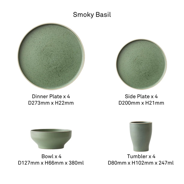 MOD 16pcs Dining Set - Smoky Basil