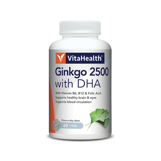 VitaHealth Ginkgo 2500 with DHA  60s
