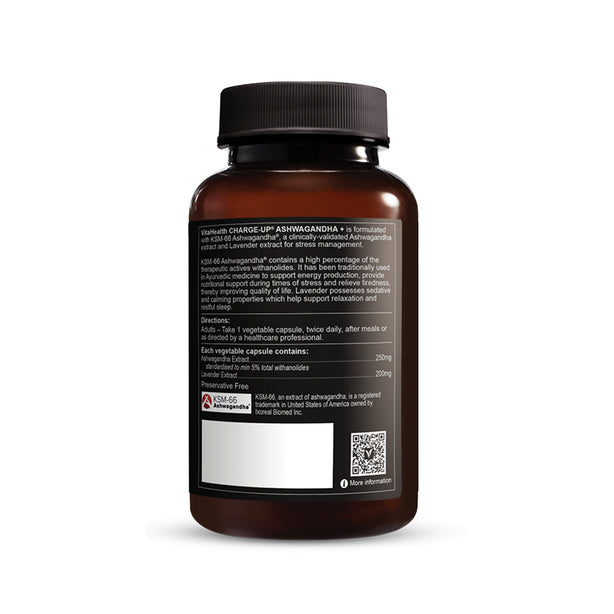 VitaHealth CHARGE-UP® ASHWAGANDHA+ 60s