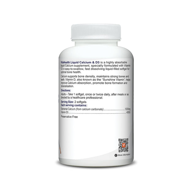 VitaHealth Liquid Calcium & D3 60s