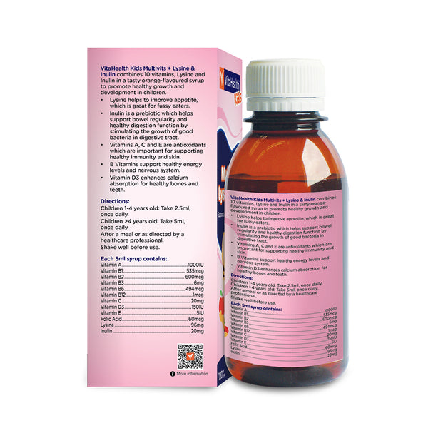 VitaHealth Kids Multivits + Lysine & Inulin 120mL