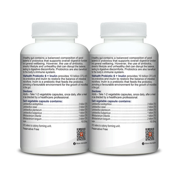 VitaHealth Probiotic 6 + Inulin 2x60s