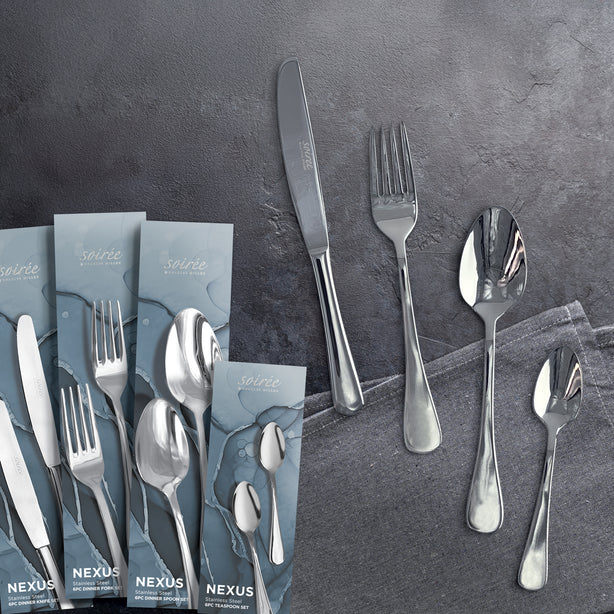 Soiree Nexus 6 Piece Cutlery Set in Gift Box, Stainless Steel