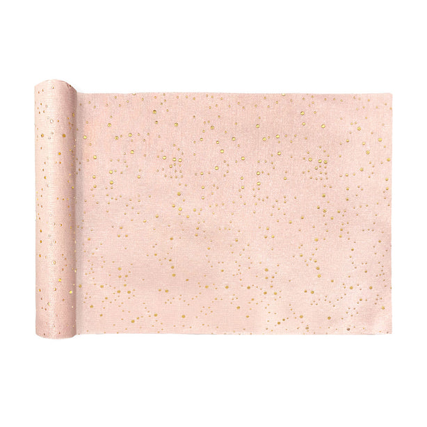 Charles Millen Suite Collection Tableau Table Runner, Ta06 Pink/Gold Dots