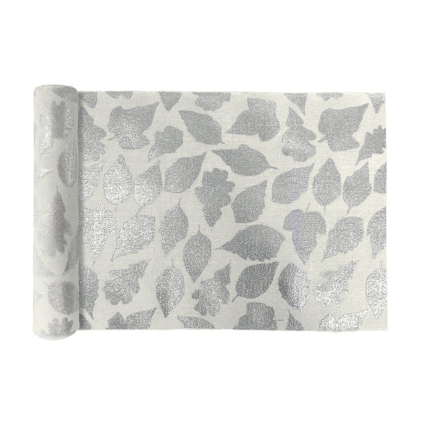 Charles Millen Suite Collection Tableau Table Runner, Ta01 Ivory/Sliver Leaf