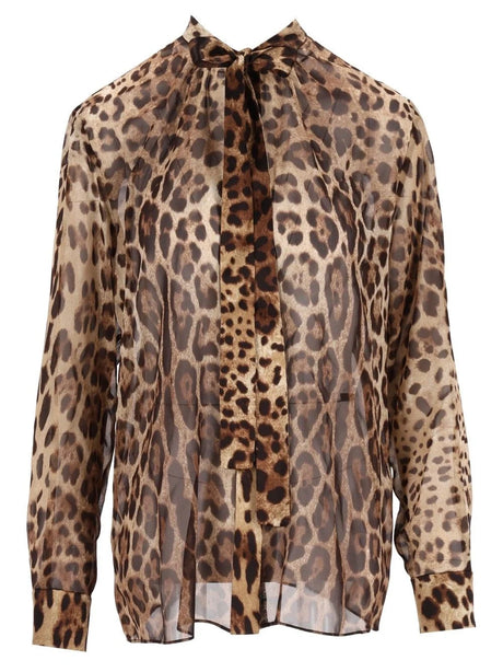 Dolce & Gabbana Leopard Print Chiffon Shirt - Animal Print