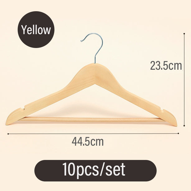 [Bundle of 10] Sweet Home Premium Wooden Clothes Hanger Matte Texture Classic Wood Hanger Metal Hook Clothes Wardrobe Drying Rack