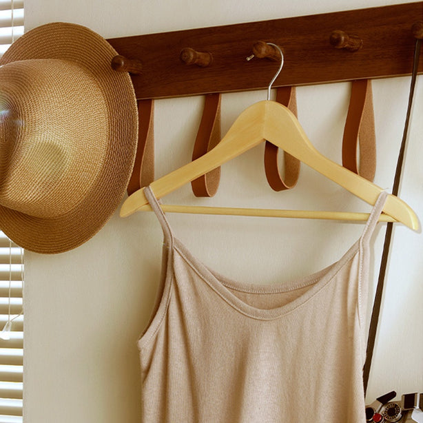 [Bundle of 10] Sweet Home Premium Wooden Clothes Hanger Matte Texture Classic Wood Hanger Metal Hook Clothes Wardrobe Drying Rack
