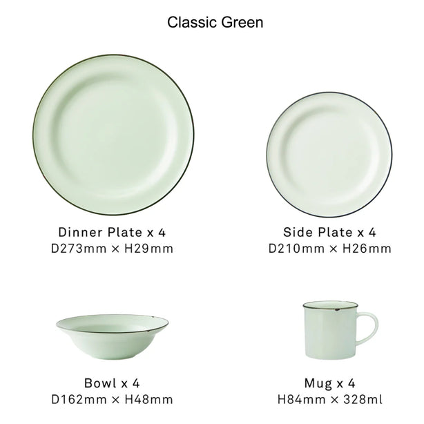 TinTin 16pcs Dining Set - Classic Green