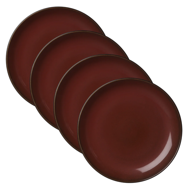 Rustic Dinner Plates - Crimson (4/pack)