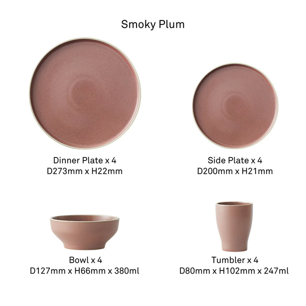 MOD 16pcs Dining Set - Smoky Plum