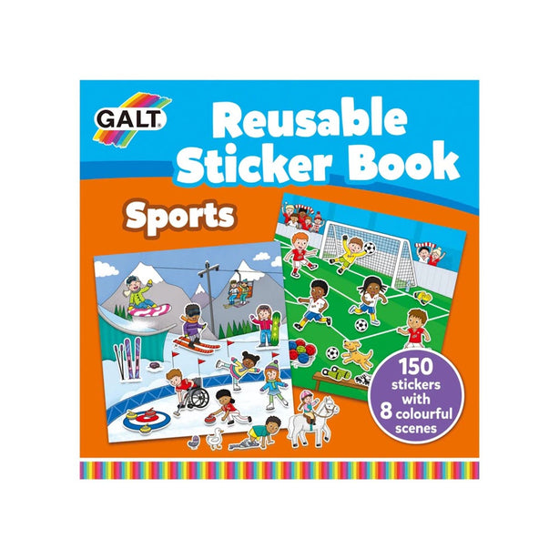 Galt Reusable Sticker Books (Animals / Dinosaurs / Farm / Vehicles / Maps / Sports)