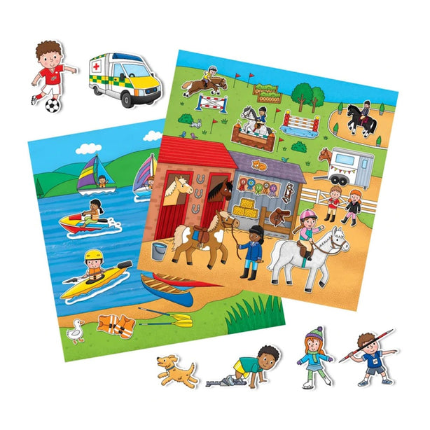 Galt Reusable Sticker Books (Animals / Dinosaurs / Farm / Vehicles / Maps / Sports)