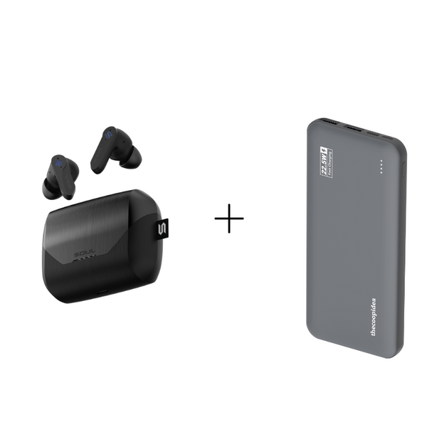 Soul S-Play True Wireless Earbuds  + thecoopidea Gummy Pro2 Powerbank Black (Bundle Deals)