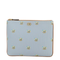VLogo Signature Grainy Calfskin Pouch - Azure/Ivory