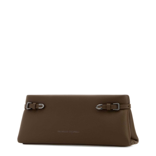 Mud Leather Clutch - Mud Brown