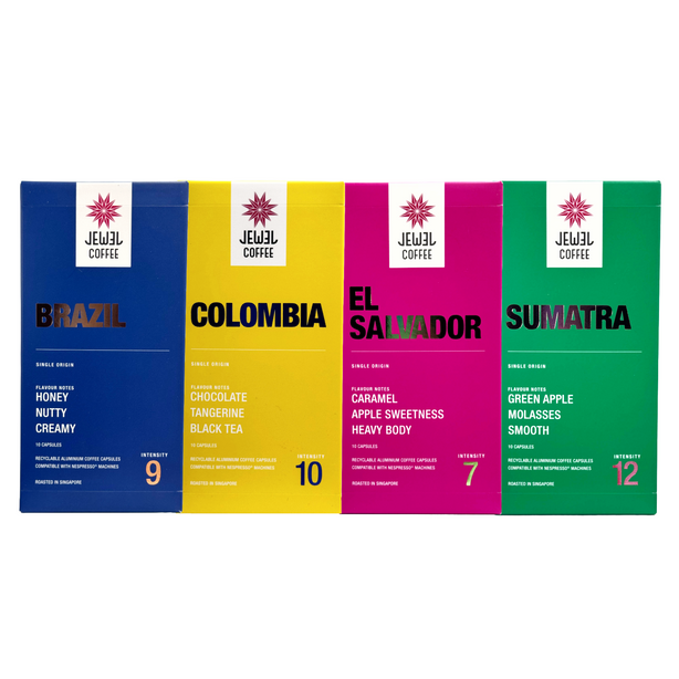 Jewel Coffee Specialty Coffee Capsules -Single Origin Variety Pack (4x 10pc)