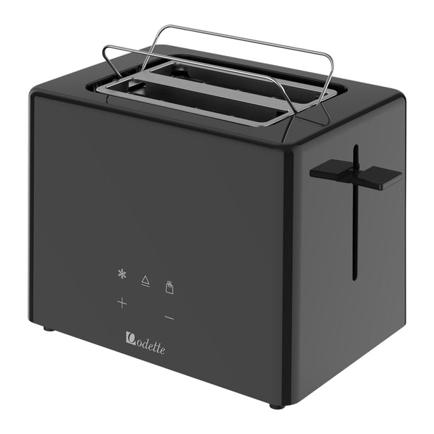 Odette Advanced Digital Touch Panel 2-Slice Bread Toaster With Croissant Warming Rack (Black)