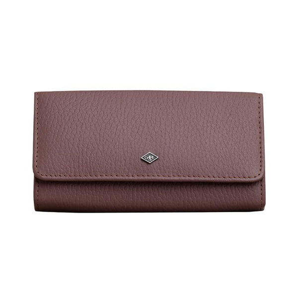 Giesen & Forsthoff Timor® 5-piece Manicure Set with glass nail file, in Mauve Grained Cowhide Leather Pouch