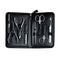 Giesen & Forsthoff Timor® 8-piece Manicure Set with sapphire nail file, in Black Cowhide Leather Zipper Pouch