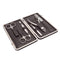Giesen & Forsthoff Timor® 6-piece Manicure Set with glass nail file, in Black Cowhide Leather Case