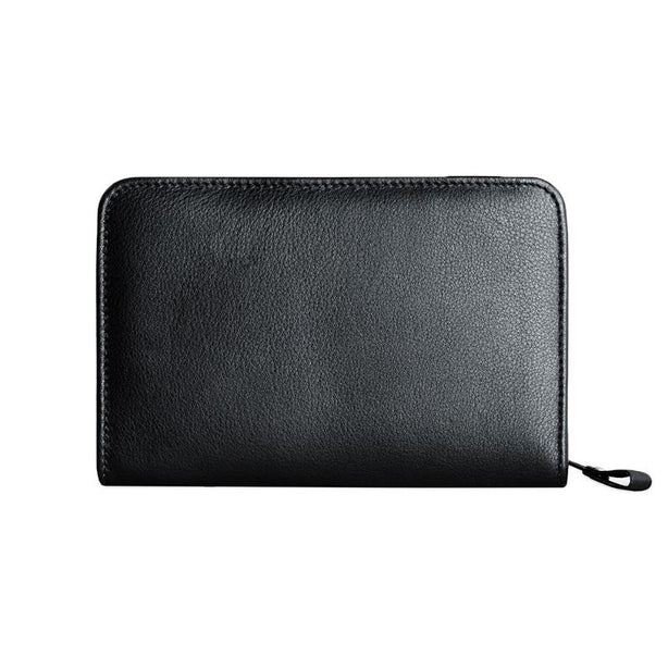 Giesen & Forsthoff Timor® 8-piece Manicure Set with sapphire nail file, in Black Cowhide Leather Zipper Pouch