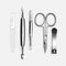 Giesen & Forsthoff Timor® 5-piece Manicure Set with glass nail file, in Dark Brown Nubuck Leather Zipper Pouch