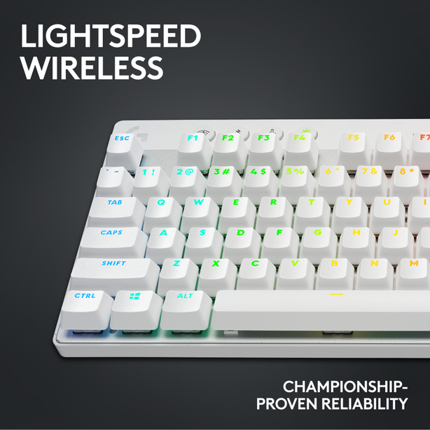 Logitech Pro X Tkl Lightspeed Gaming Keyboard White (Gx-Brown)