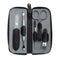 Giesen & Forsthoff Timor® 5-piece Manicure Set with glass nail file, in Black Grained Leather Zipper Pouch