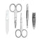 Giesen & Forsthoff Timor® 5-piece Manicure Set with glass nail file, in Navy Blue Grained Cowhide Leather Pouch